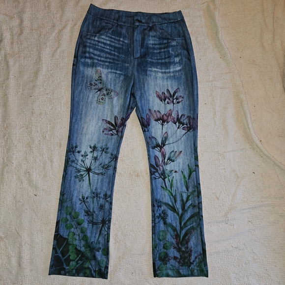 DressLily Butterfly Floral Pattern Fly Flare Wide Leg Spring Fairy Women 0XL - Picture 2 of 11